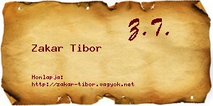 Zakar Tibor névjegykártya